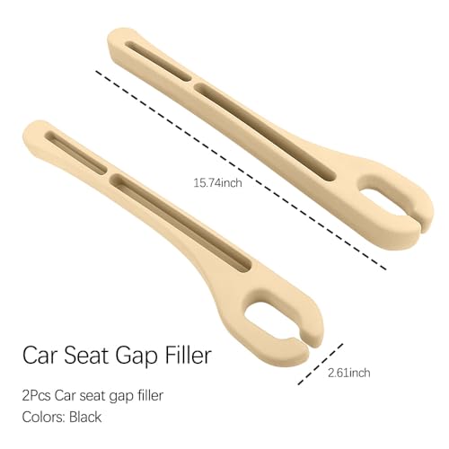 2PCS Car Seat Gap Filler Organizer with Phone Holder (Beige)