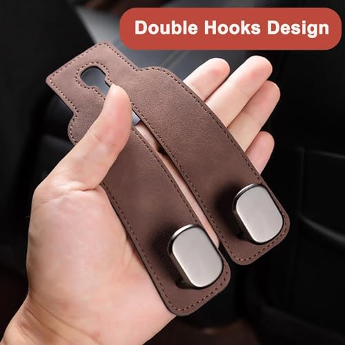 Car Headrest Hooks (Brown)