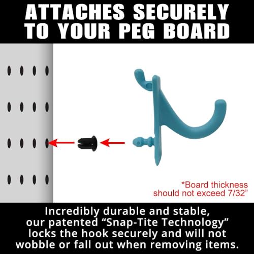 PegPro® J Hooks Kit for Standard “Wood Fiber” pegboard (J Hook - 24 Count / Caribbean)