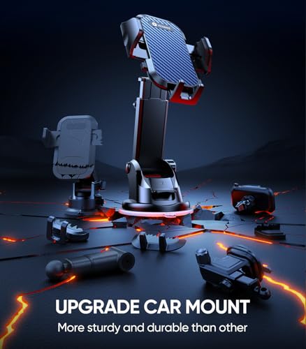 Stable Car Phone Holder [Upgraded Strongest Suction (Dark Blue)
