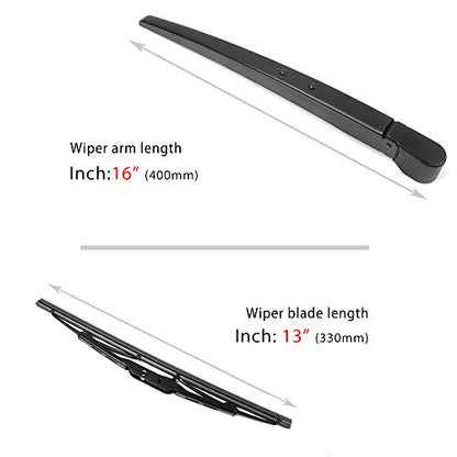 20935081 Rear Windshield Wiper Arm Blade Set (16"+13"（Top Lock）)