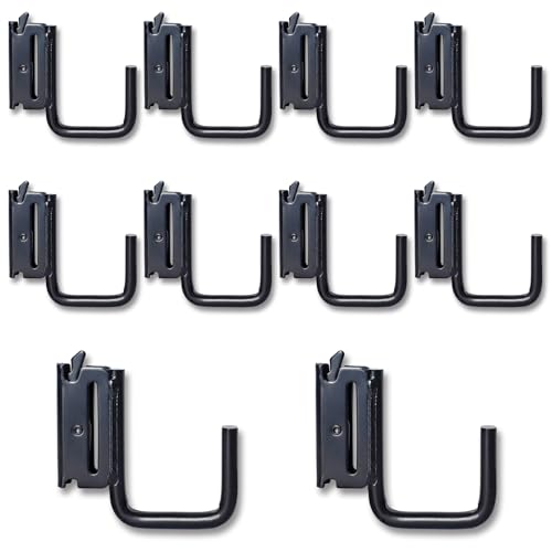 10-Pack 2-Inch J Hooks for E-Track and X-Track Rails (2" Deep - 10P)