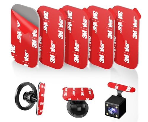 5 Pack Rectangle Heat Resistance Double Side Tape 3M VHB Sticker Pads Sticky Adhesive Replacement for Magnetic Dashboard Car Mount Holder Base for Dash Magnet Phone Mounts & Ring Grip Socket