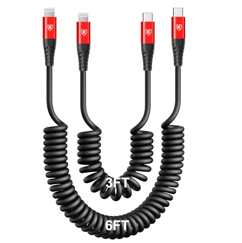USB Type C to Lightning Cable [3FT (3FT+6FT / Usb C to Lightning / Red)