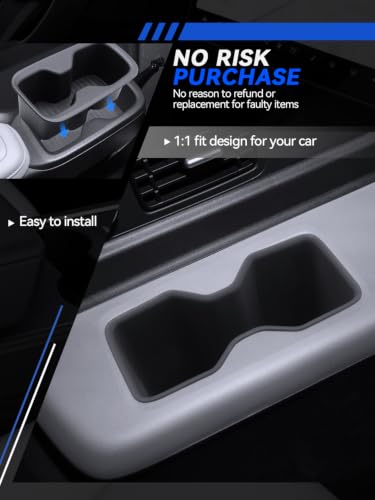 for Santa Fe Cup Holder 2024 2025 2026 Santa Fe Hybrid Accessories 5 Pcs Set Center Console + Second Door + Third Row Cup Holder Insert (for 2024-2026 Hyundai Santa Fe)