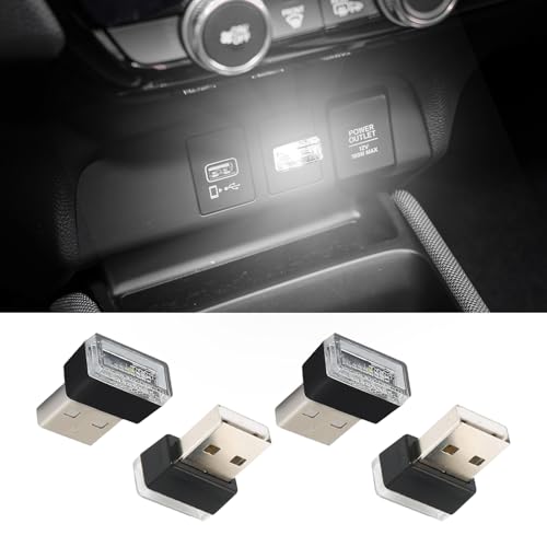 4PCS USB LED Car Interior Atmosphere Lamp (White)