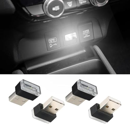 4PCS USB LED Car Interior Atmosphere Lamp (White)