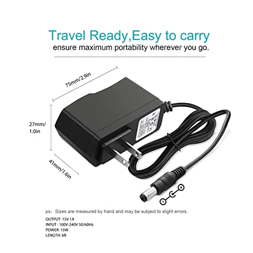 DC 15V 1A Adapter Charger Charging Cable Cord for Peak 450A 500A 600A 800A 1000A Auto Battery Booster Jump Starter