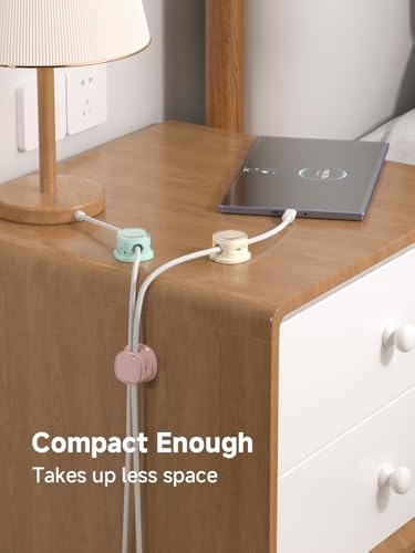 Magnetic Cable Clips (9-PCS White_Purple_Cyan_Apricot)