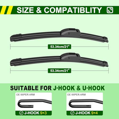 QUALITY 21in + 21in Premium All (21"+21"(Pair for Front Windshield))