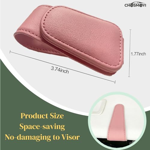 Magnetic Leather Car Sunglass Holder (pink)
