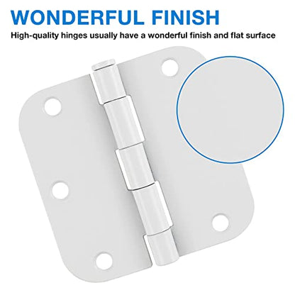 3 1 2" Matte White Door Hinges 3.5" 5 (White / 12 Pack-no squeak)