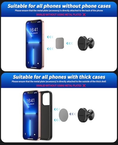 2 Pack Magnetic Phone Holder for Car (Black)