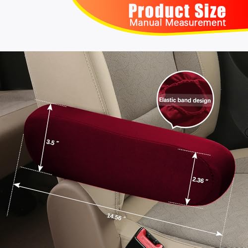 2PC Car Front Seat Armrest Covers (Wine Red-2PC)