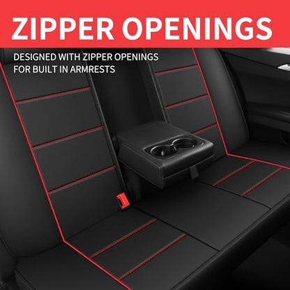 Car Seat Cover (N4 Black Red / Full Set)