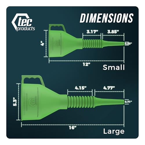 FlexAll Long Flexible Oil Change Funnel (Green / Large)