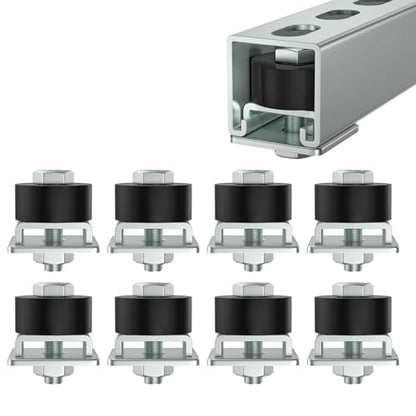 Trolley Roller Wheels Limit Trolley Assembly Positioning for Unistrut Strut Channel with 1 (Pack of 8)