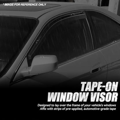 2PCS Tape On Window Visors for 1998 (98-02 Honda Accord Coupe)