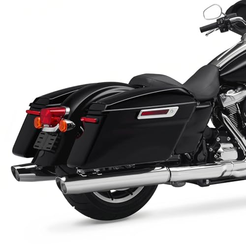 Motorcycle Hard Saddlebags Vivid Black Saddle Bags Trunk W (Standard-Vivid Black W/ Chrome Latches)