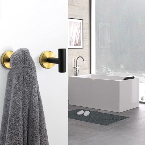 Bath Towel Hooks (Black Gold / 4 Pack)