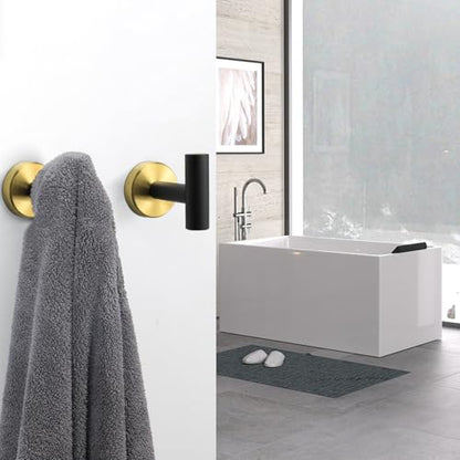 Bath Towel Hooks (Black Gold / 4 Pack)
