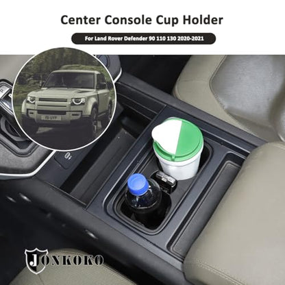 Black Center Console Cup Holder Compatible with Land Rover Defender 90 110 130 2020 (For Defender 2020-2021)