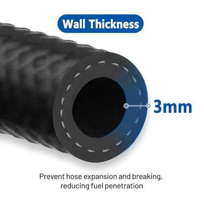 5 16" ID Fuel Hose Line Push Lock NBR Rubber SAE 30R7 300PSI 5ft (5/16" ID 5ft)