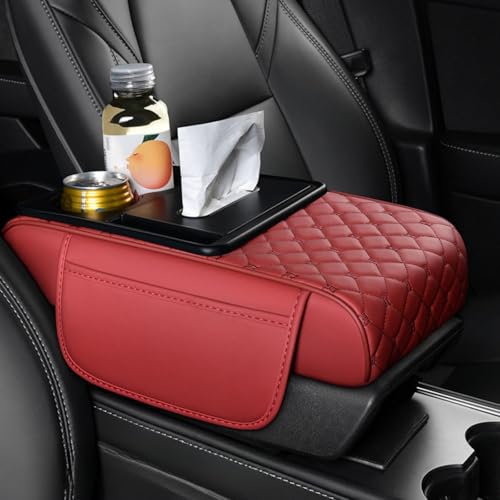 Center Console Cover Organizer (Grid / Red)