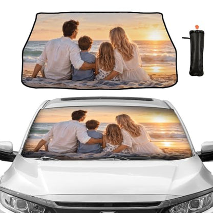 Custom Windshield Sun Shade Umbrella Foldable Personalized Sunshade (Custom 1)