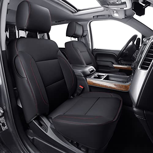 Custom Fit Seat Covers for 2014 (B ( 2014-2018 Crew Cab) / Black & Red)