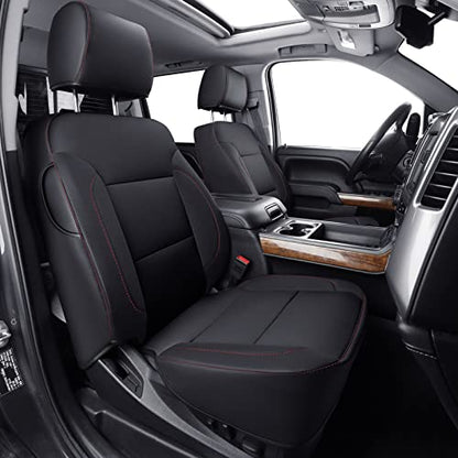 Custom Fit Seat Covers for 2014 (B ( 2014-2018 Crew Cab) / Black & Red)