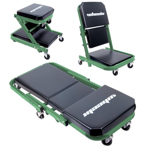 40-Inch 3-in-1 Mechanic Creeper Z Seat, 480 lbs Capacity, Green (Green)