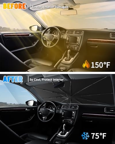 Windshield Sun Shade Umbrella Compatible with Subaru Outback Wagon 2015 2016 2017 2018 2019 (for Subaru Outback 2015-2019 - Umbrella)