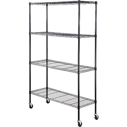 Storage Shelving Unit (Black / 48" L x 18" W x 74" H)
