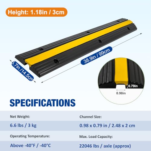 Cable Protector Ramp 4 Pack of 1 (4 Pack 1 Channel)