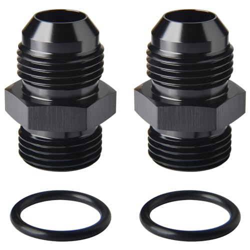 12AN Male Flare to 12AN ORB O (12AN to 12AN ORB / Black - 2PCS)