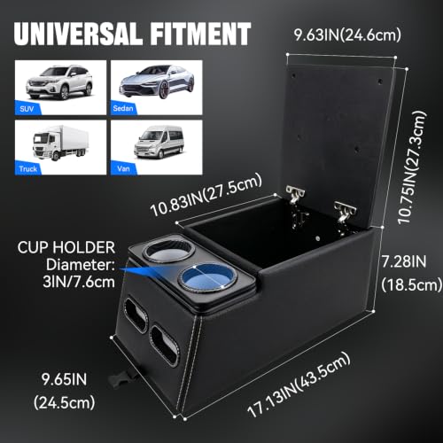 Car Center Console Universal Rear Bench Seat Console (Regular)