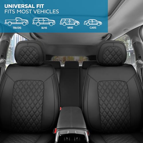 Curated Onyx Napa Leather Seat Covers for Cars & SUVs (Black (Onyx) / Front Seats)