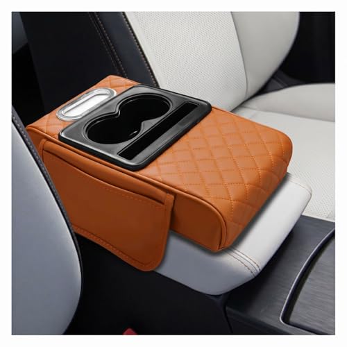 Leather Car Center Console Cover (Orange)