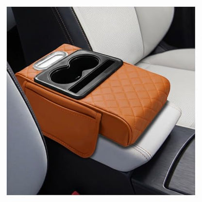 Leather Car Center Console Cover (Orange)