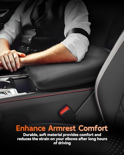 for Volkswagen Atlas 2024 2025 2026 Center Console Cover Armrest Box Cover for VW Atlas (Atlas-Thin Black Leather)