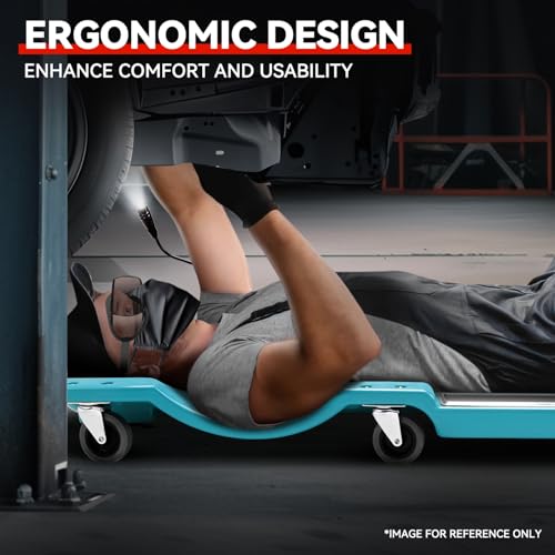 40'' Low Profile Car Rolling Mechanic Creeper (Sky Blue / 40" L (w/LED Light))