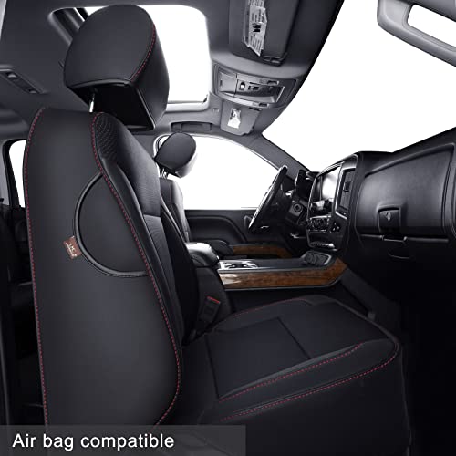 Custom Fit Seat Covers for 2014 (B ( 2014-2018 Crew Cab) / Black & Red)