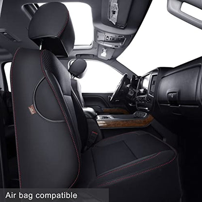 Custom Fit Seat Covers for 2014 (B ( 2014-2018 Crew Cab) / Black & Red)