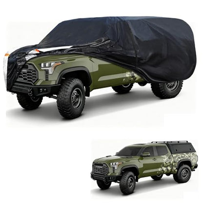 Truck Cover with Camper Shell Topper (B.Truck with Shell(Length:242 to 262 inch) / Black Truck Cover)