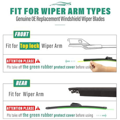 Windshield Wiper Blades Replacement for Jaguar F (26"/19"/12")