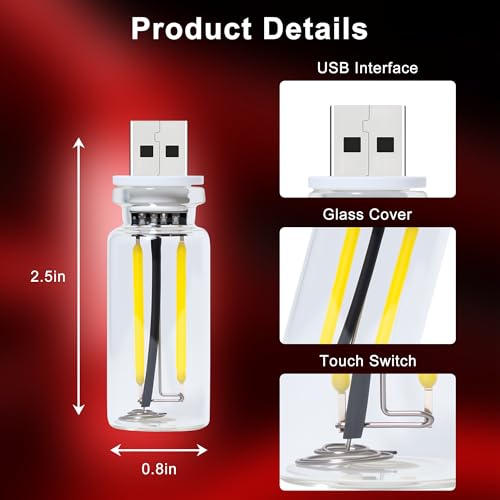 2 Packs USB Light for Car (2PCS(Red))