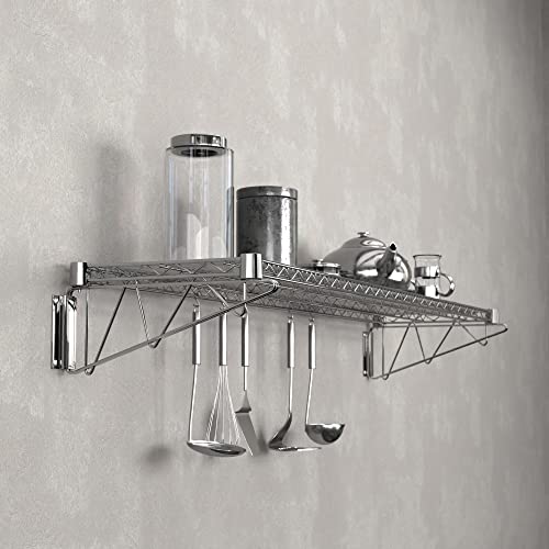 14" x 60" Chrome Wire Wall Mount Shelf (Chrome / 14" x 60")