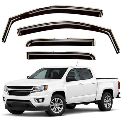 Window Deflectors Smoke Tinted in (For Colorado 15-22 Crew Cab)