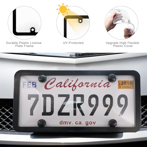 Transparent License Plate Cover and Frames (grey-clear)